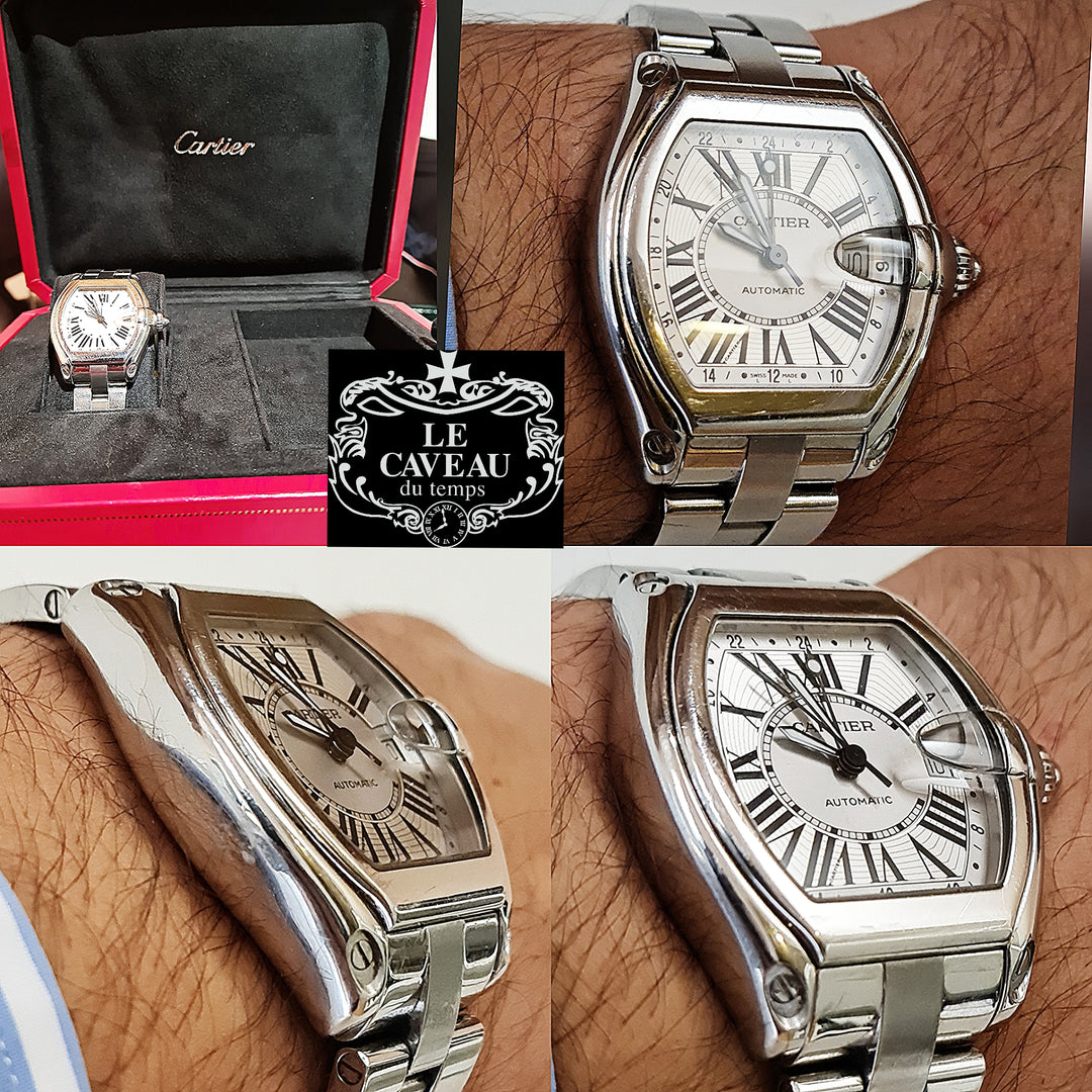 ROADSTER GRANDE MISURA ACCIAIO BRACCIALATO QUADRANTE GRIGIO NUMERI ROMANI - SCATOLA ORIGINALE