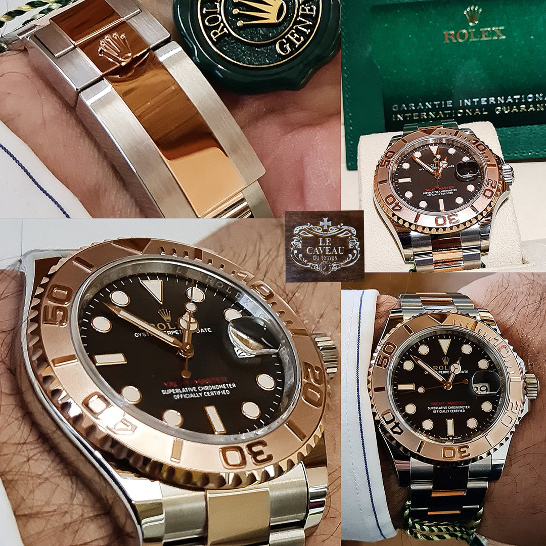 Yacht Master oro rosa acciaio quadrante nero - completo di scatola e garanzia