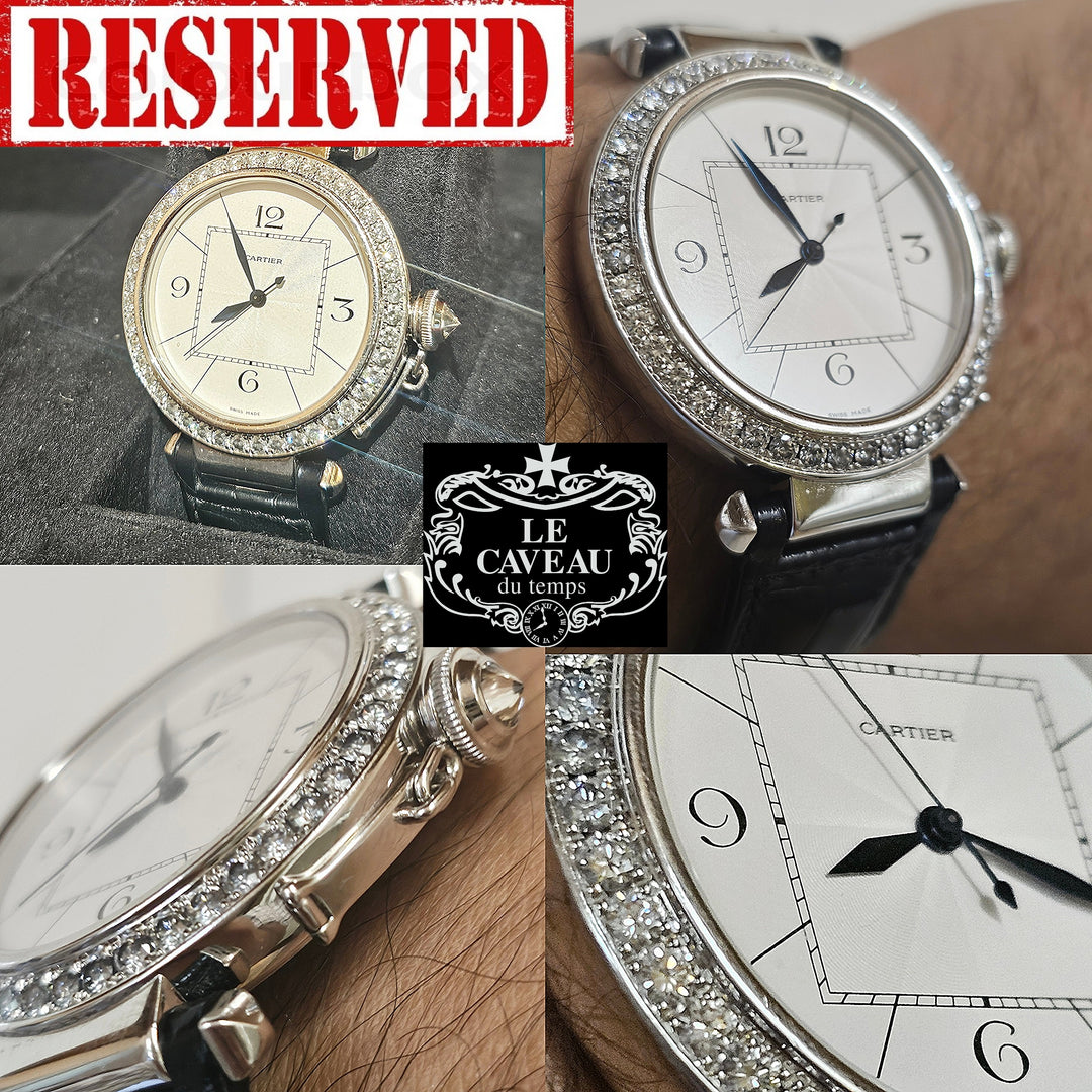 Pasha 42mm Oro Bianco con brillanti - Scatola originale e garanzia LeCaveau