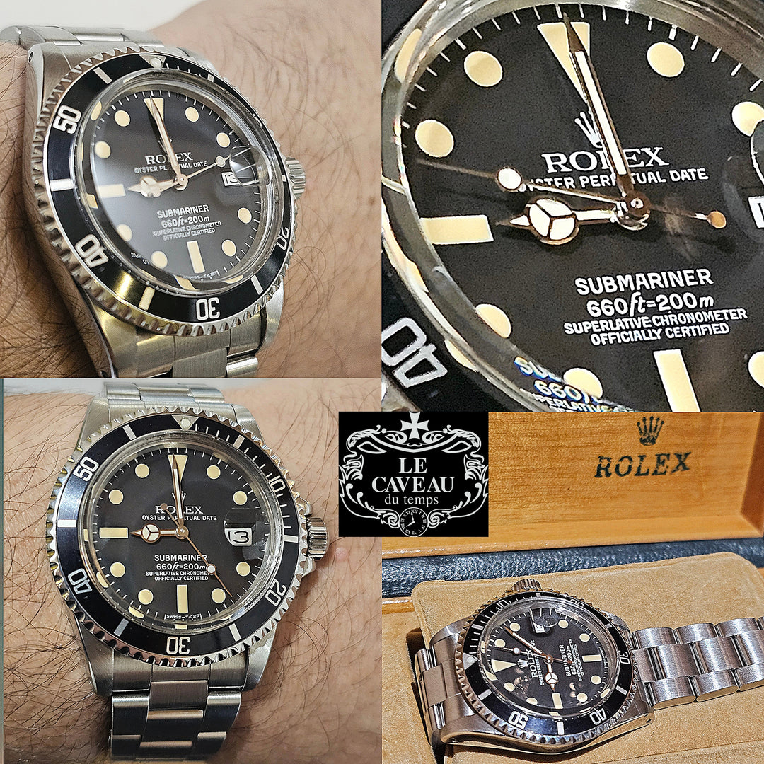 Submariner 1680 acciaio Quadrante pallettoni con scatola originale e garanzia LeCaveau