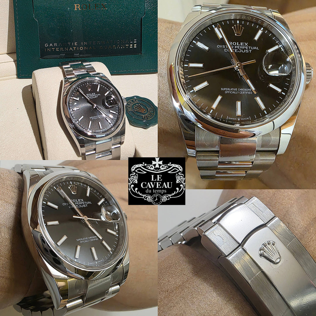 DateJust 36mm acciaio quadrante nero - nuovo con scatola e garanzia originali