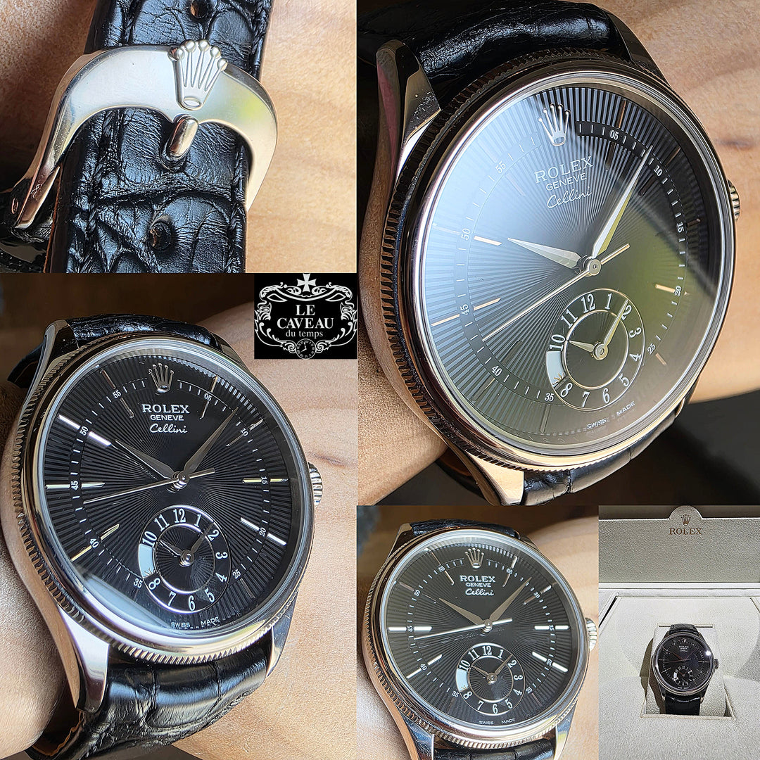 Cellini Dual Time oro bianco cinturino con ardiglione - scatola Originale e garanzia LeCaveau
