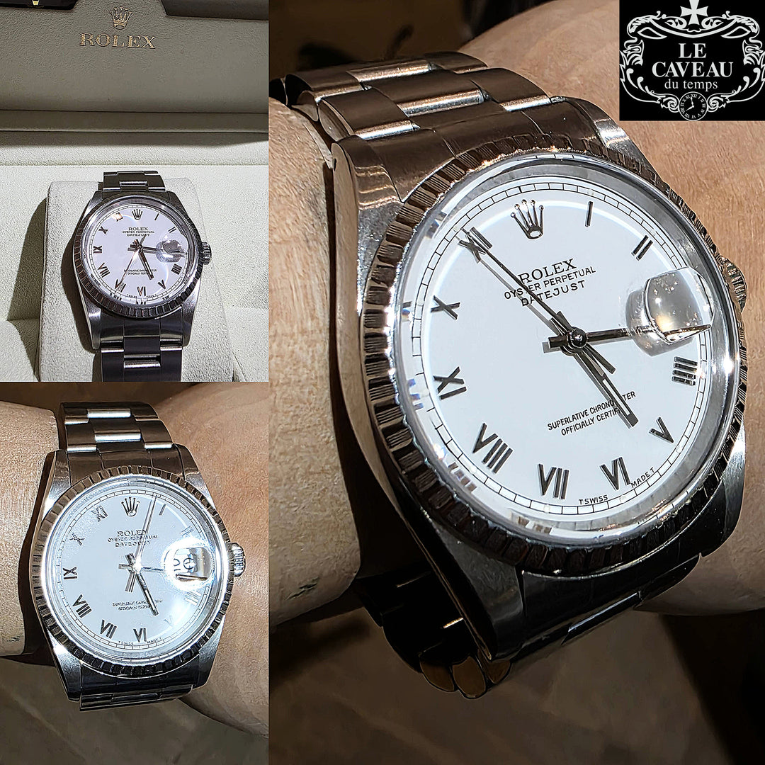 Datejust acciaio 36 mm bracciale Oyster quadrante bianco - scatola e garanzia LeCaveau