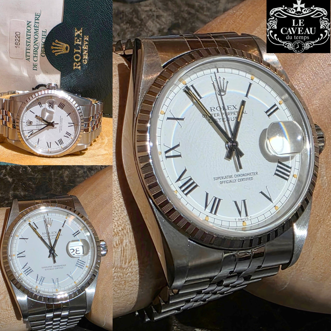 Datejust acciaio 36 mm bracciale jubilee quadrante bianco numeri romani - scatola e garanzia originale