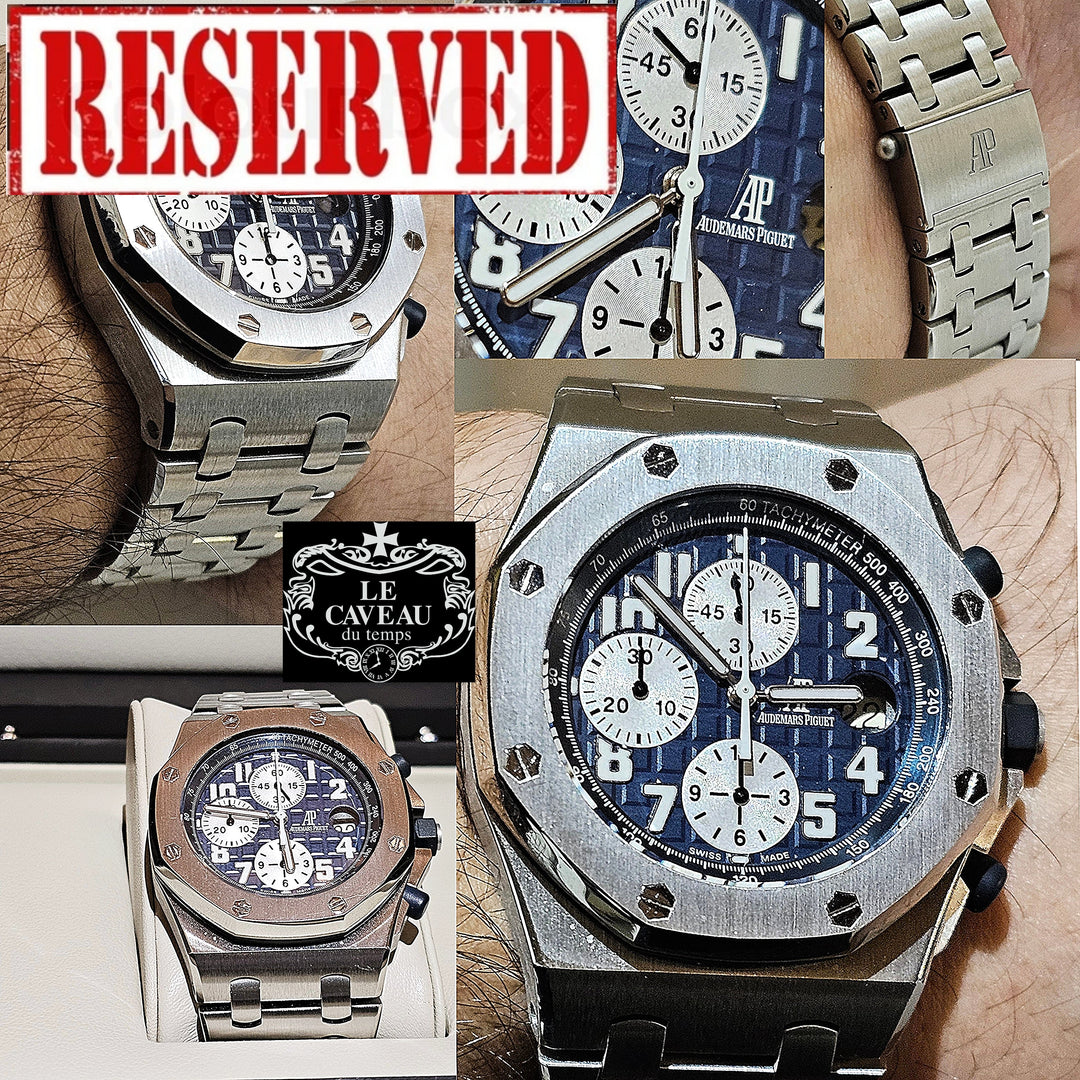 Oak Offshore Chronograph acciaio quadrante blu - completo di scatola e garanzia originale AP