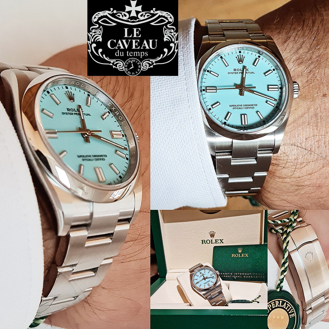 Oyster Perpetual 36mm acciaio quadrante azzurro - con scatola e garanzia originale