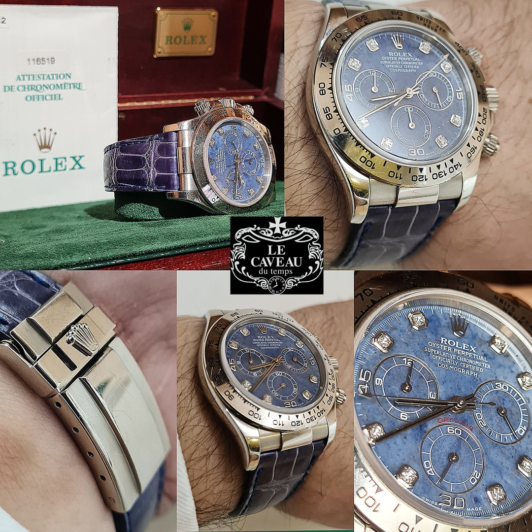 Daytona oro bianco con quadrante Sodalite con brillanti - completo di scatola e garanzia originale