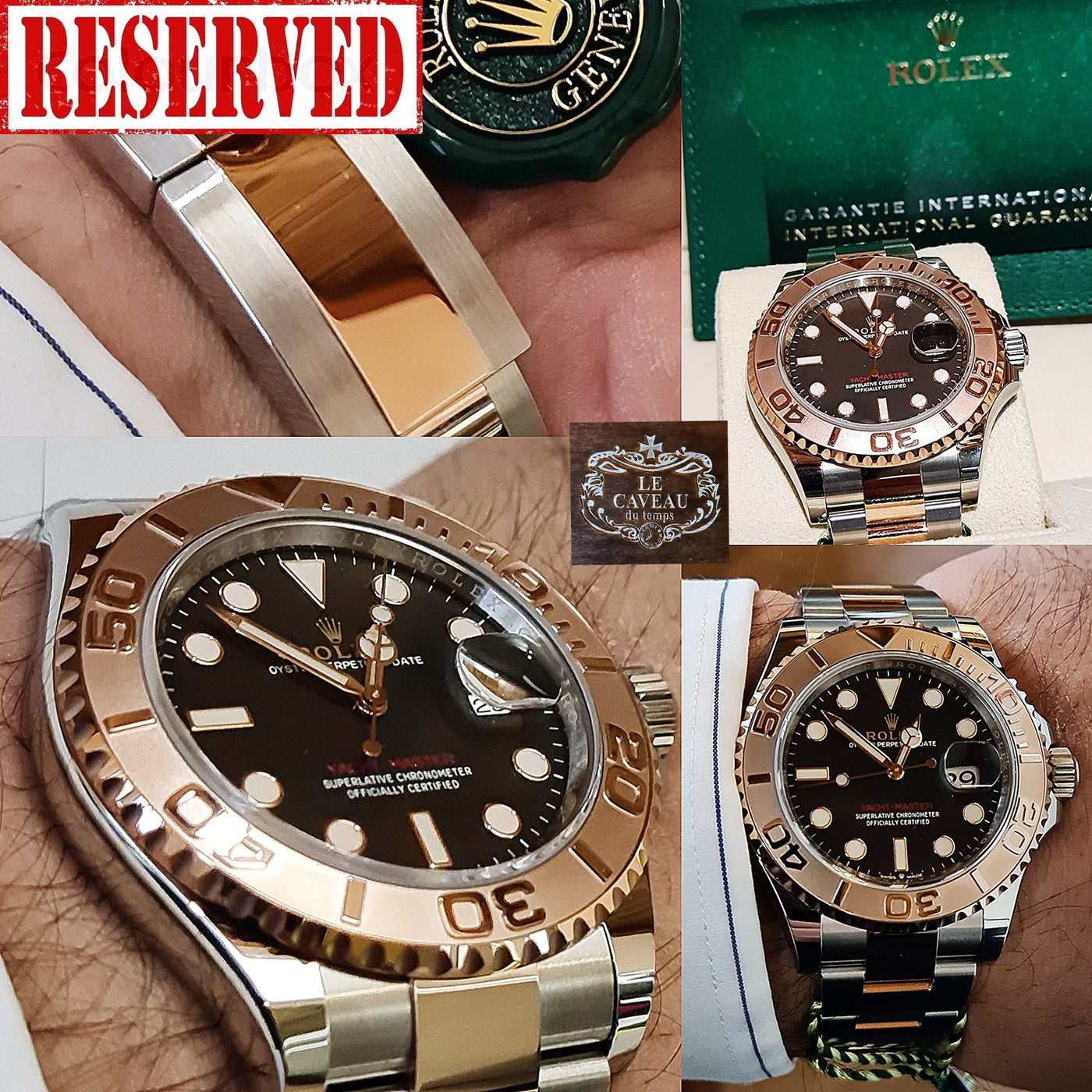 Yacht Master oro rosa acciaio quadrante nero nuovo - completo di scatola e garanzia
