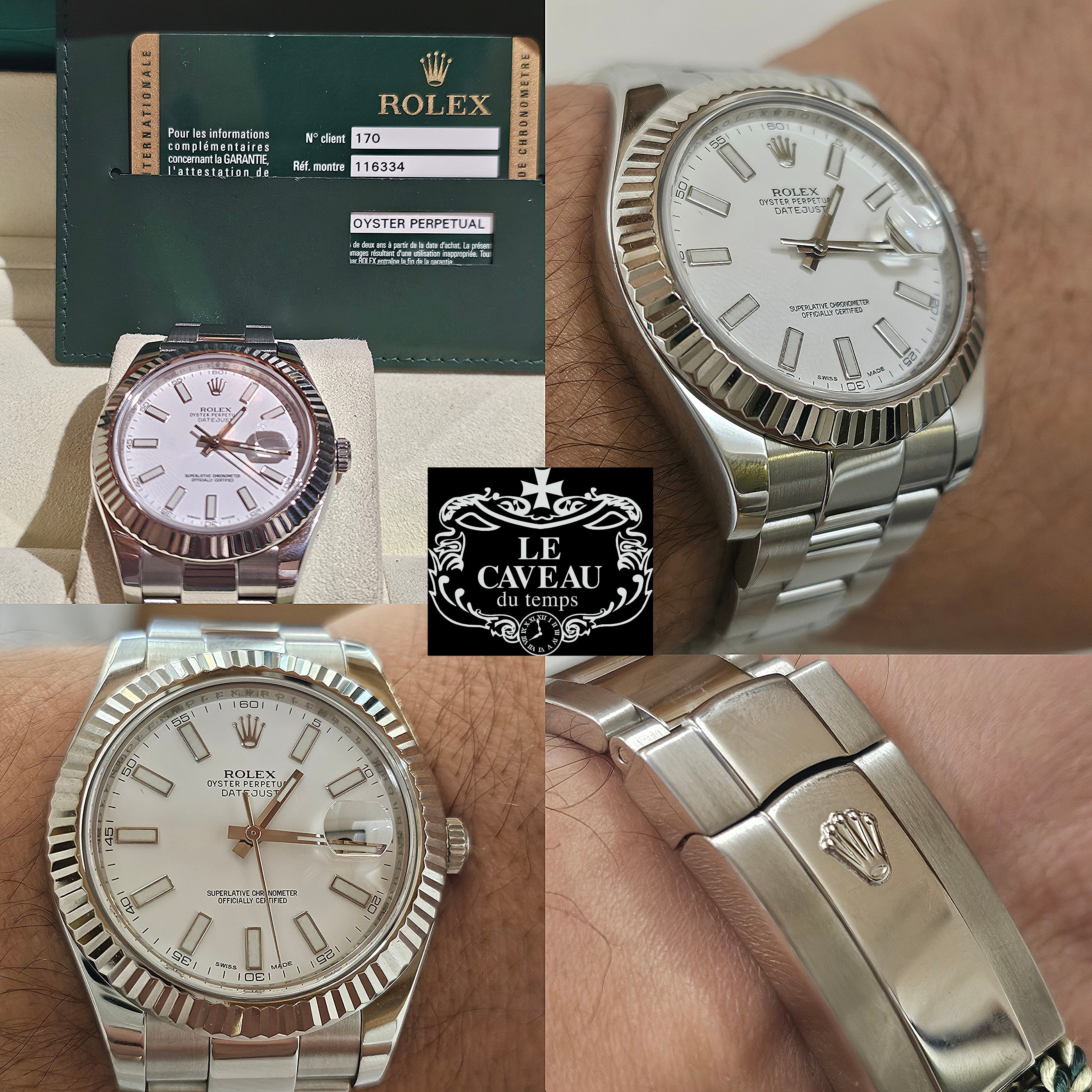 Datejust II 41 mm ghiera oro bianco quadrante bianco scatola e garanzia originale