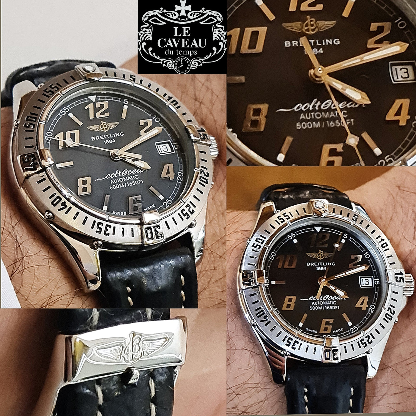 Breitling Colt Ocean 38mm quadrante nero - scatola e garanzia LeCaveau