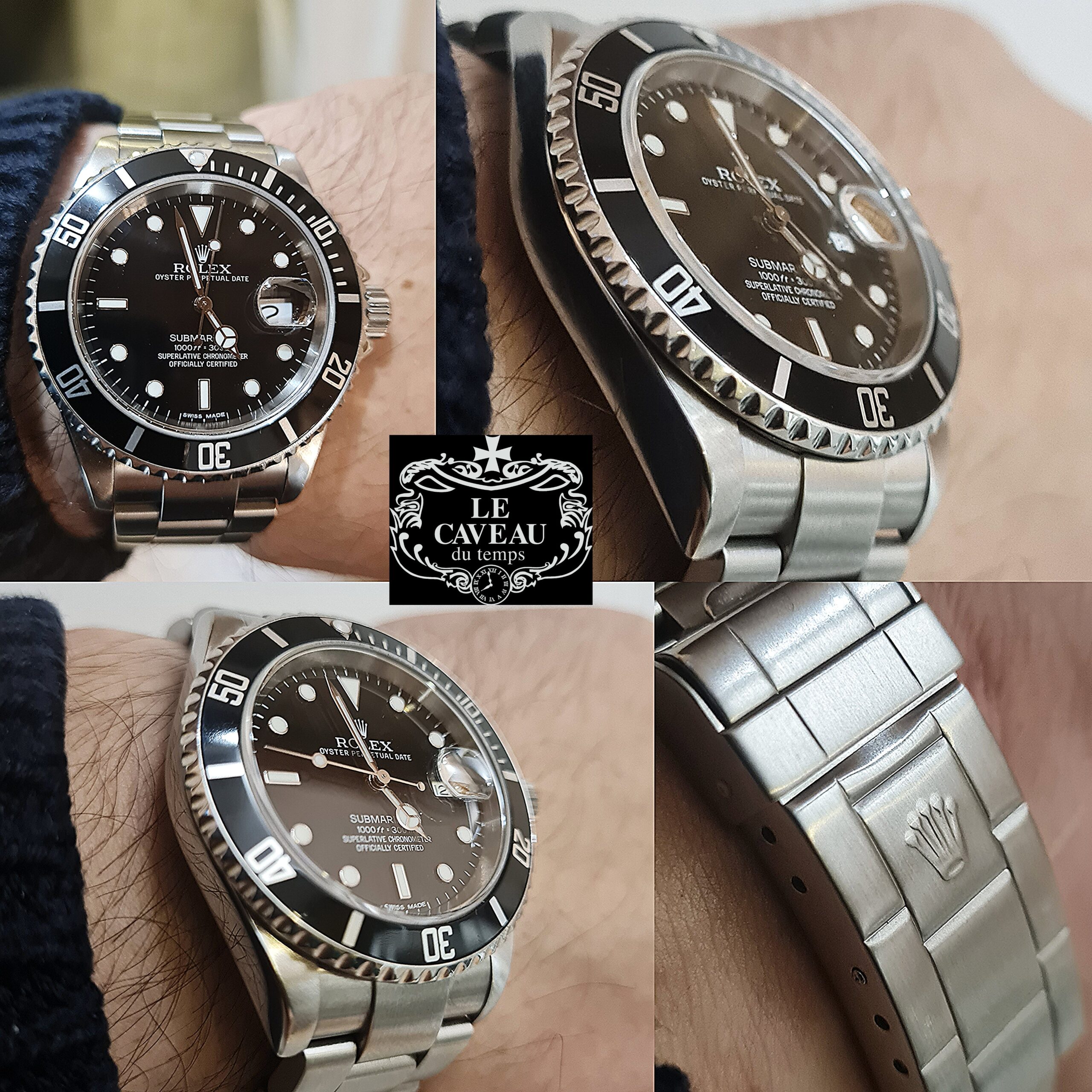 Submariner 16610 acciaio No buchi rrr con scatola originale e garanzia LeCaveau