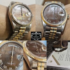 Daydate Tridor quadrante madreperla numeri romani - scatola e Service Rolex