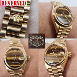 Datejust Lady in oro bracciale President quadrante Occhio di Tigre - scatola e garanzia LeCaveau