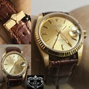 Boys oro quadrante Champagne cinturino con ardiglione - scatola e garanzia LeCaveau